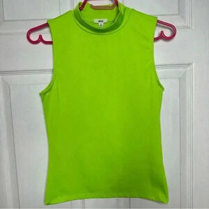 Ardene Mock Neck Tank Top Sleeveless Neon  Green Size Medium